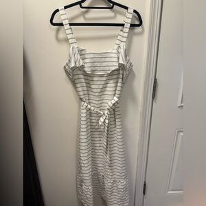 Striped White and Gray Women's Dress